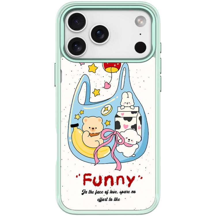 For iPhone 17 Pro Adorable Handbag Bear Pattern Magnetic Phone Case(Light Green)
