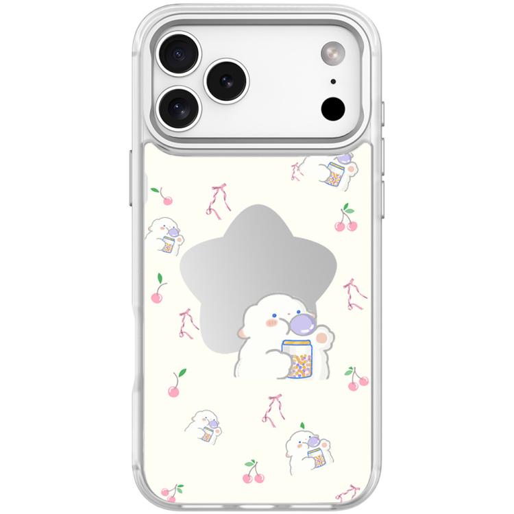 For iPhone 17 Pro Adorable Star Sheep Pattern Magnetic Phone Case(Transparent White)
