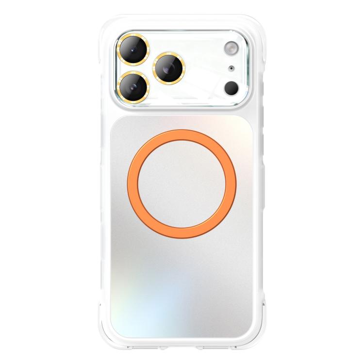 For iPhone 17 Pro AG Airbag Shockproof Magnetic Phone Case(White)