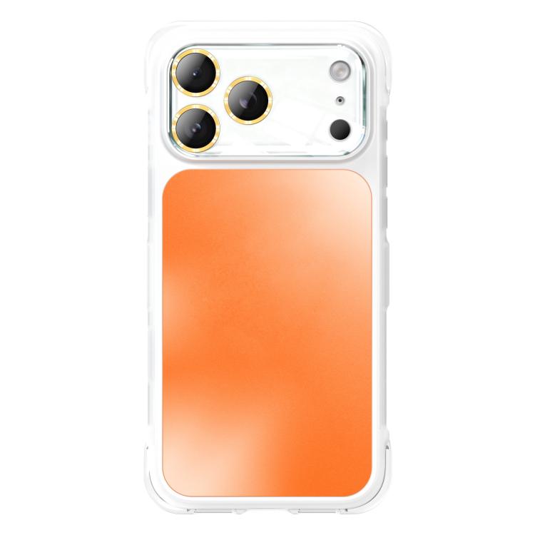 For iPhone 17 Pro AG Airbag Shockproof Protective Phone Case(White Orange)