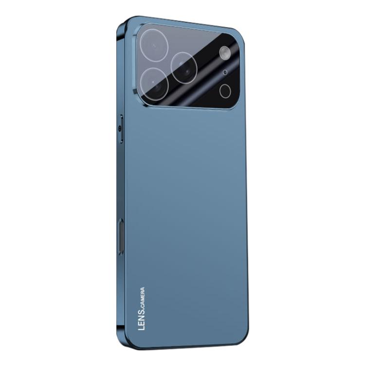 For iPhone 17 Pro AG Frosted Electroplating Acrylic Phone Case(Navy Blue)