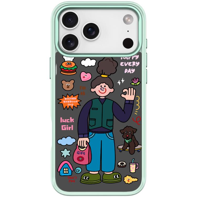 For iPhone 17 Pro American Girl Pattern Magnetic Phone Case(Light Green)