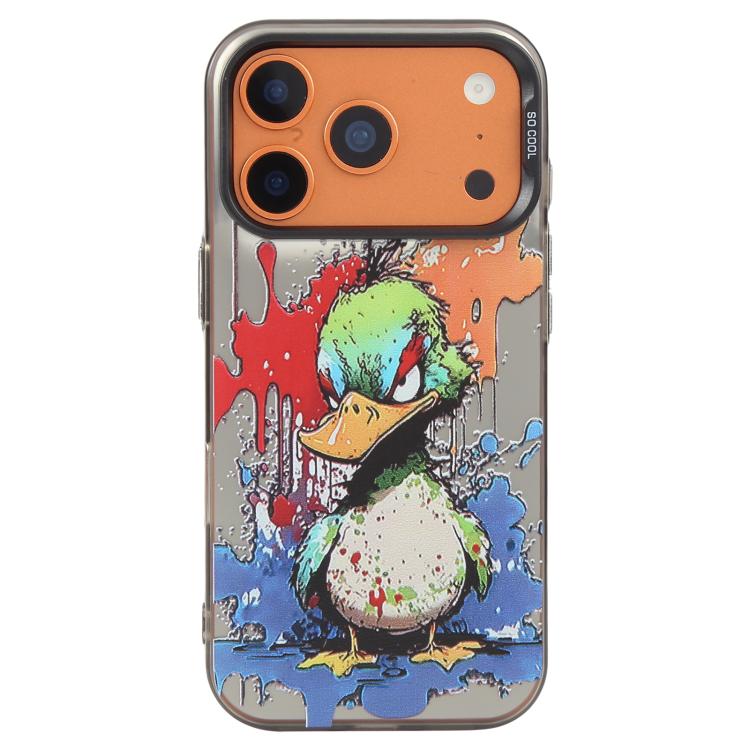 For iPhone 17 Pro Animal Pattern Oil Painting Series PC + TPU Phone Case(Angry Duck)