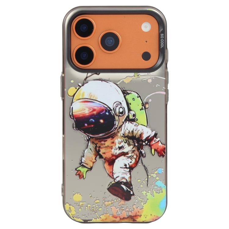 For iPhone 17 Pro Animal Pattern Oil Painting Series PC + TPU Phone Case(Astronaut)