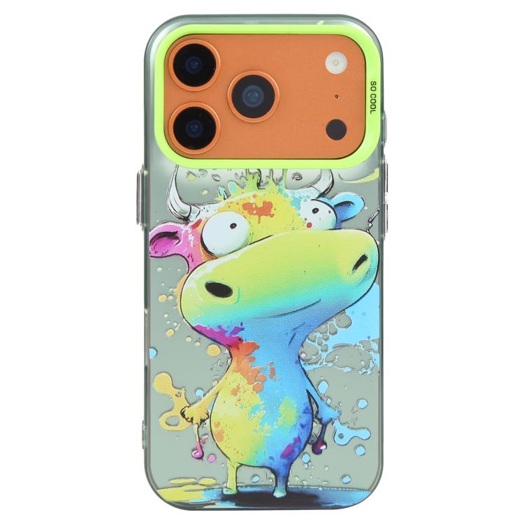 For iPhone 17 Pro Animal Pattern Oil Painting Series PC + TPU Phone Case(Colorful Cattle)