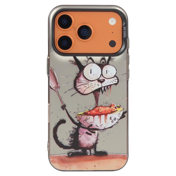 For iPhone 17 Pro Animal Pattern Oil Painting Series PC + TPU Phone Case(Eating Rat)