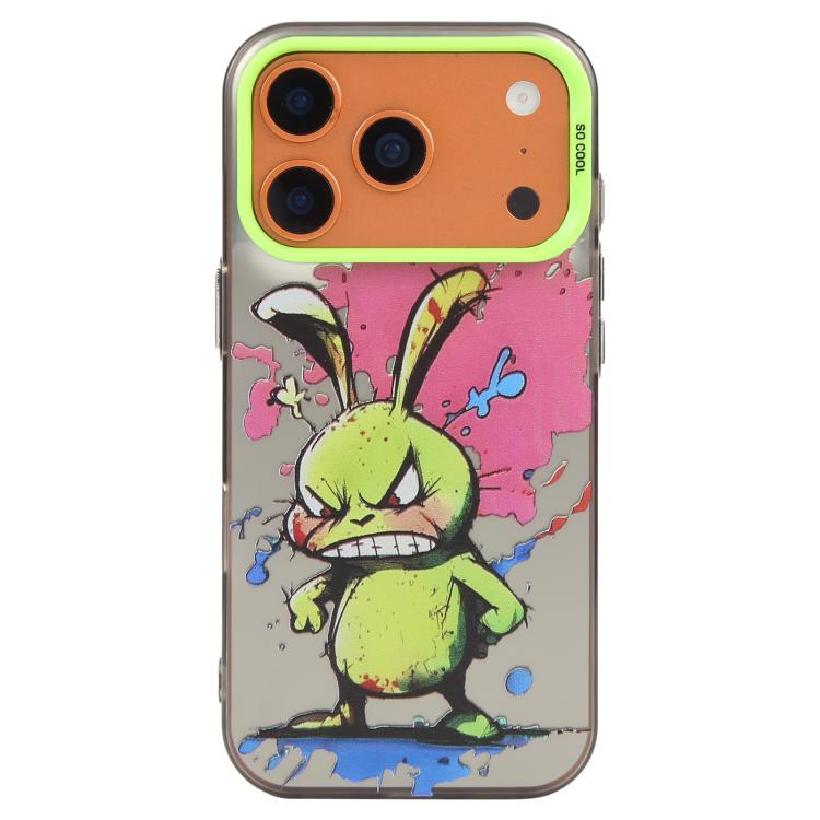 For iPhone 17 Pro Animal Pattern Oil Painting Series PC + TPU Phone Case(Rabbit)