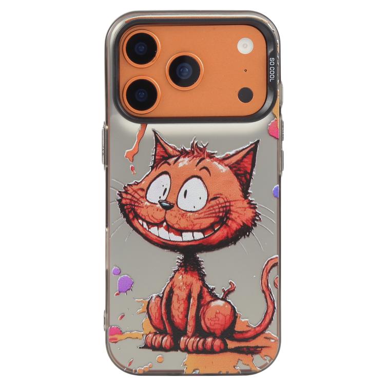 For iPhone 17 Pro Animal Pattern Oil Painting Series PC + TPU Phone Case(Smiling Cat)