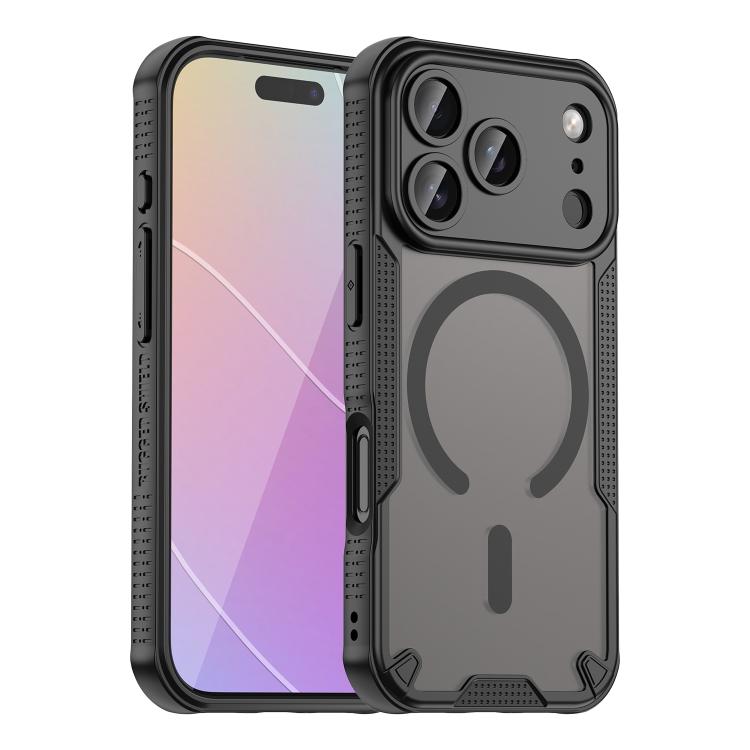 For iPhone 17 Pro Armor Glaze MagSafe Magnetic Phone Case(Black)