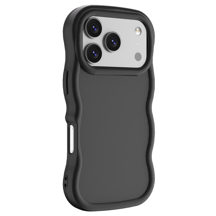 For iPhone 17 Pro Big Wave Skin Feel Phone Case(Black)