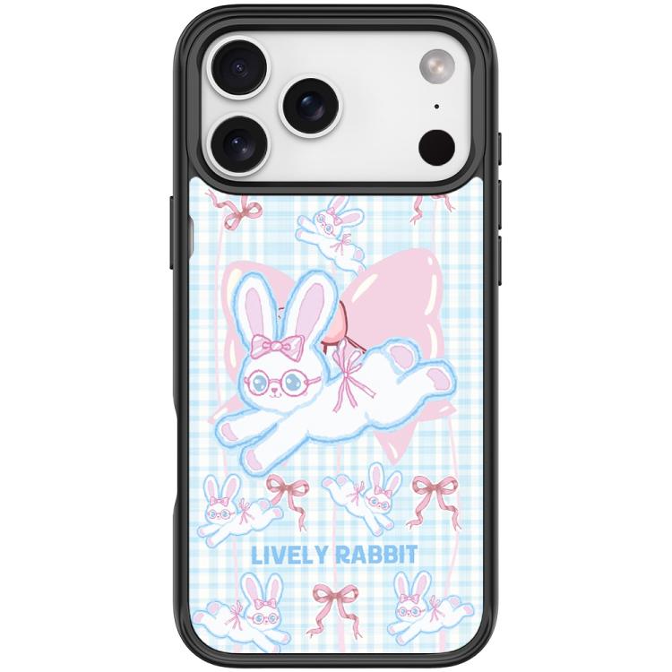 For iPhone 17 Pro Bow Rabbit Pattern Magnetic Phone Case(Black)