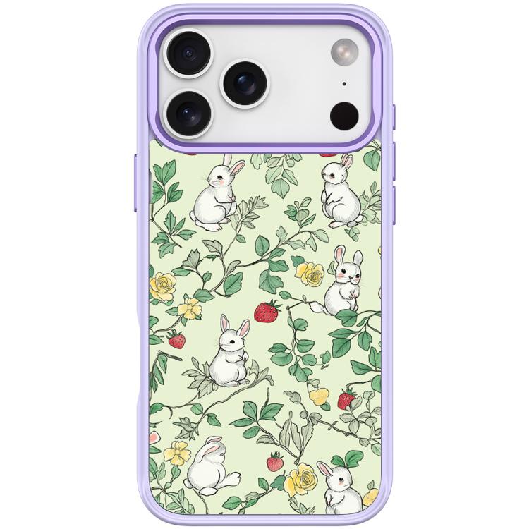 For iPhone 17 Pro Branch Rabbit Pattern Magnetic Phone Case(Light Purple)