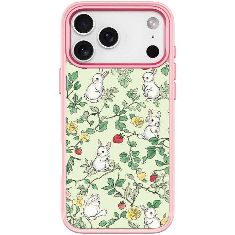 For iPhone 17 Pro Branch Rabbit Pattern Magnetic Phone Case(Pink)
