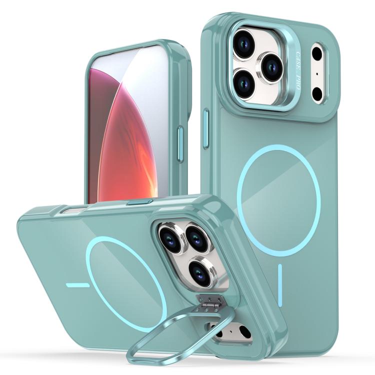 For iPhone 17 Pro Bright Color Imitation Camera Bracket Magsafe Phone Case(Riptide Blue)