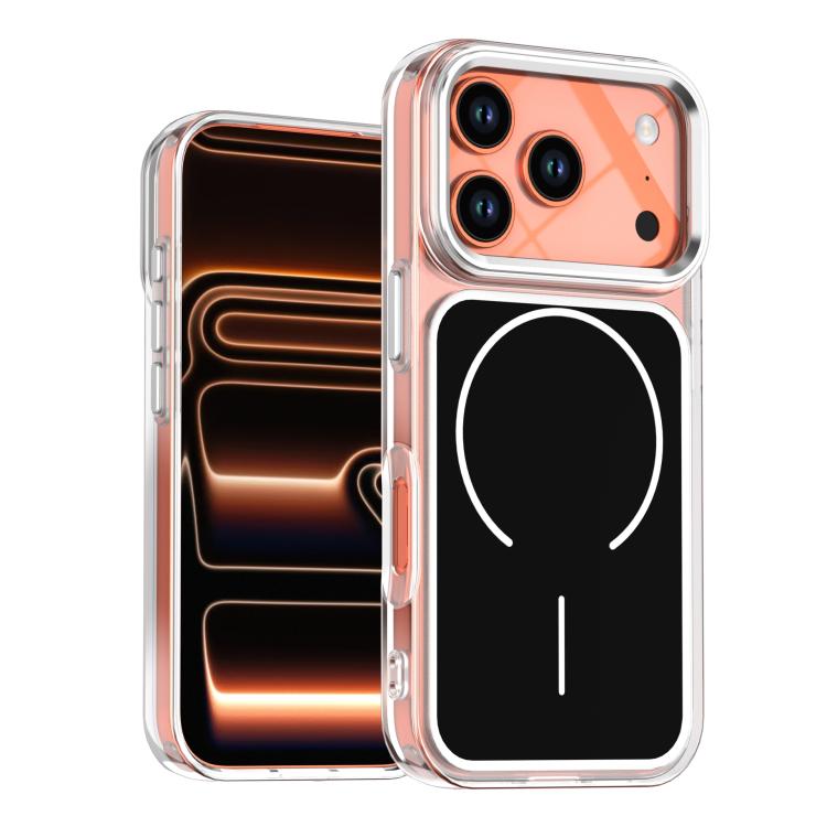 For iPhone 17 Pro Bright Shadow Two-color MagSafe Magnetic Phone Case(Black)