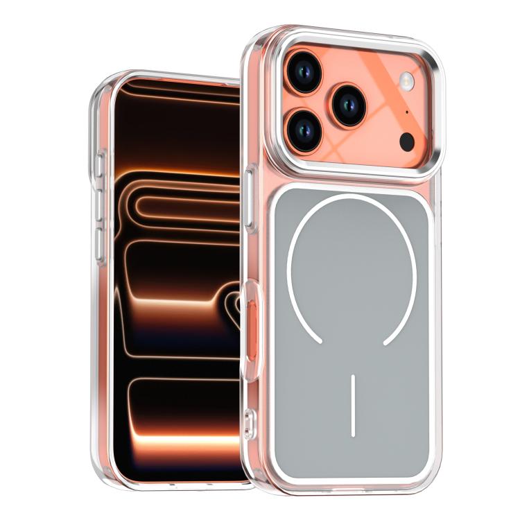 For iPhone 17 Pro Bright Shadow Two-color MagSafe Magnetic Phone Case(Grey)
