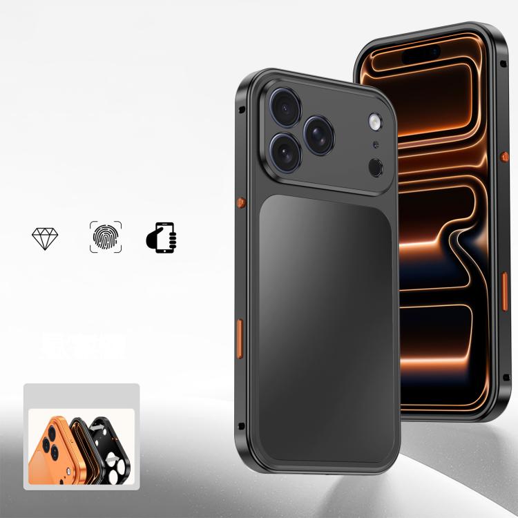 For iPhone 17 Pro Buckle Magnetic Metal Phone Case(Black)