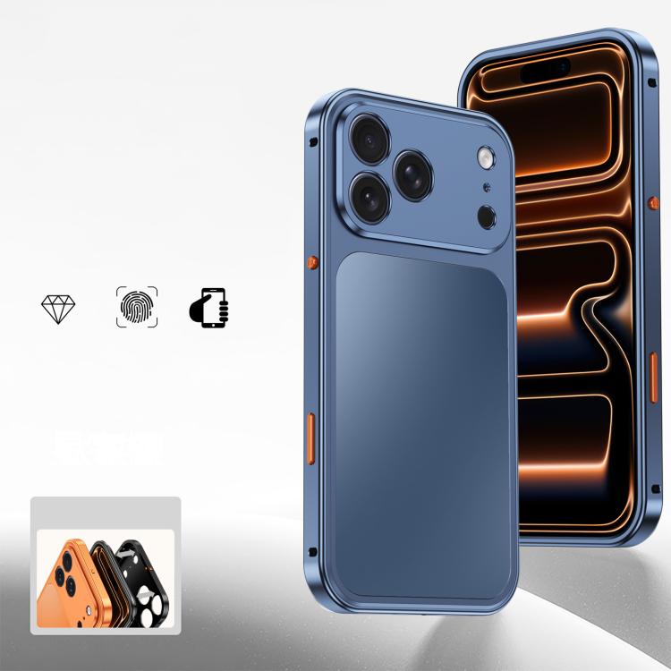 For iPhone 17 Pro Buckle Magnetic Metal Phone Case(Blue)