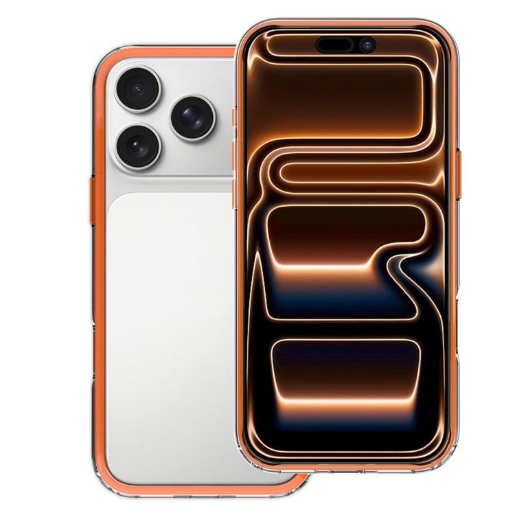 For iPhone 17 Pro Buffered TPU Hybrid PC Phone Frame with AI Camera Button(Orange)