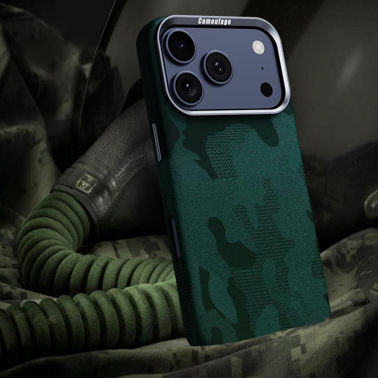 For iPhone 17 Pro Camouflage Full Coverage Magnetic Shockproof Phone Case(Army Green)