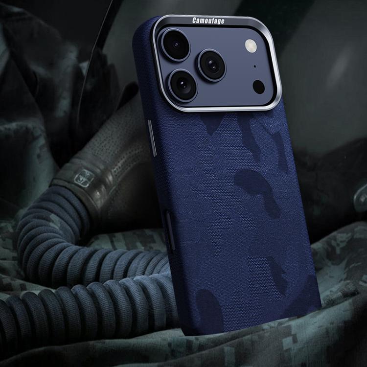 For iPhone 17 Pro Camouflage Full Coverage Magnetic Shockproof Phone Case(Blue)
