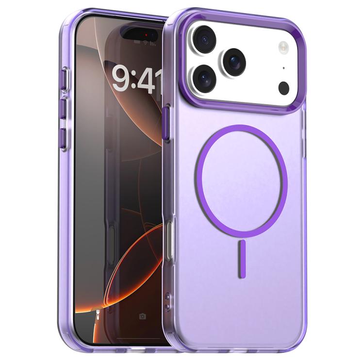 For iPhone 17 Pro Candy Fine Circle Magsafe PC Hybrid TPU Phone Case(Purple)