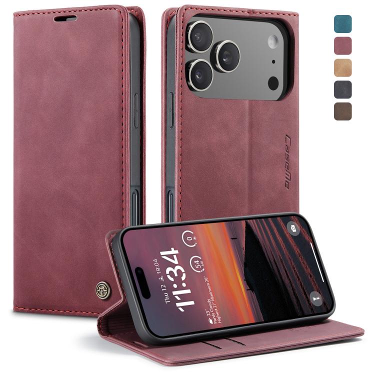 For iPhone 17 Pro CaseMe 013 Multifunctional Horizontal Flip Leather Phone Case(Red)