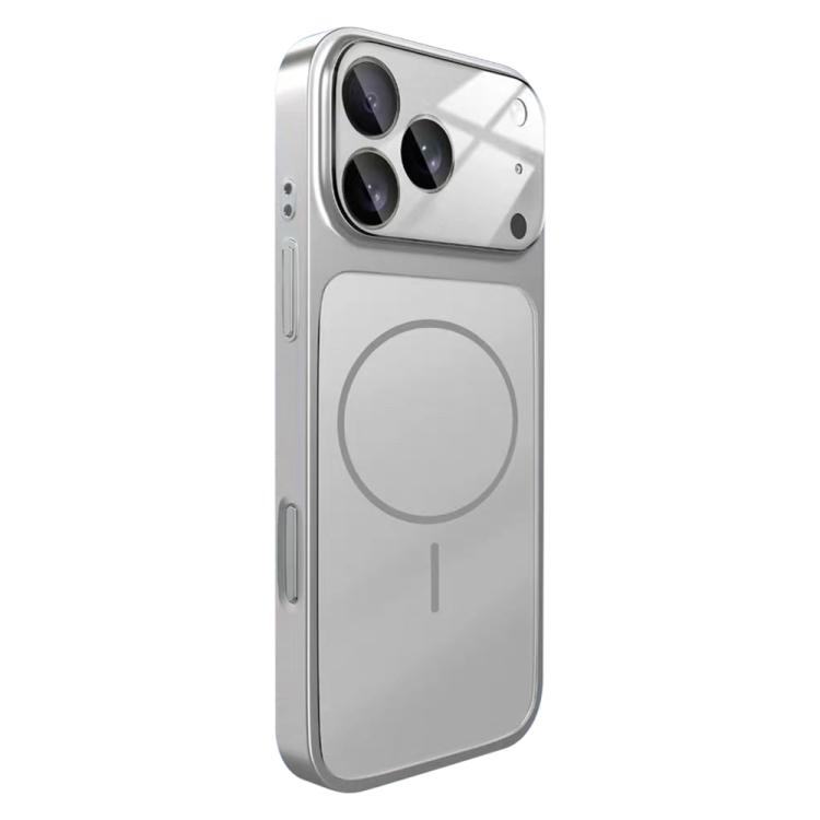 For iPhone 17 Pro Change to 17 Big Lens Window Frosted MagSafe Phone Case(Silver)