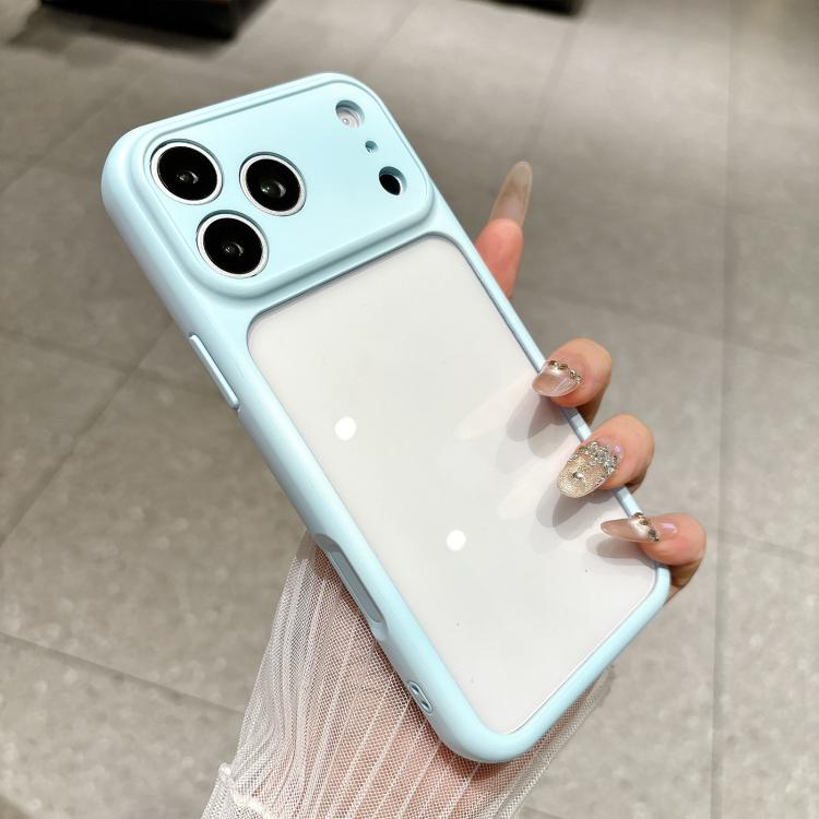 For iPhone 17 Pro Change to 17 Pro Soft Gauze Transparent Acrylic Phone Case(Sky Blue)