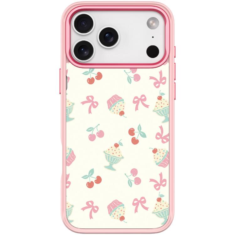 For iPhone 17 Pro Cherry Cake Pattern Magnetic Phone Case(Pink)
