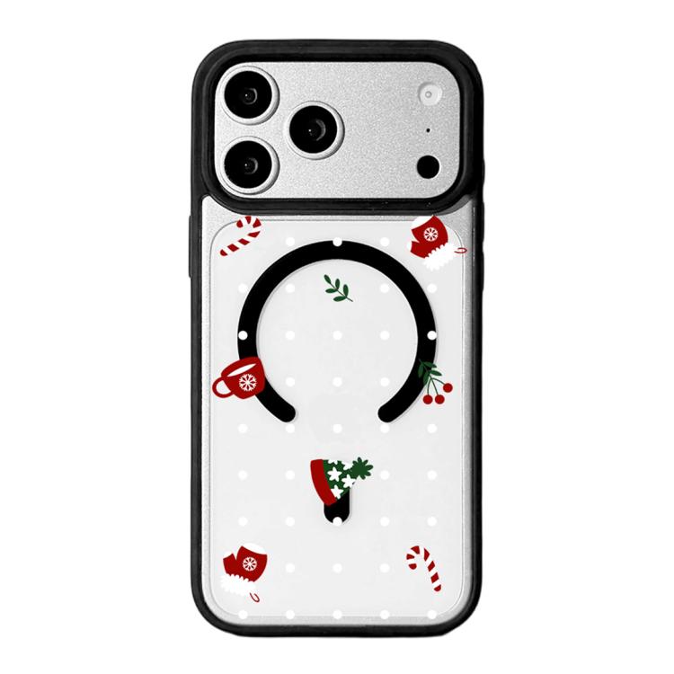 For iPhone 17 Pro Christmas Series Strong Magnetic Painted Black Edge Phone Case(Christmas Season)