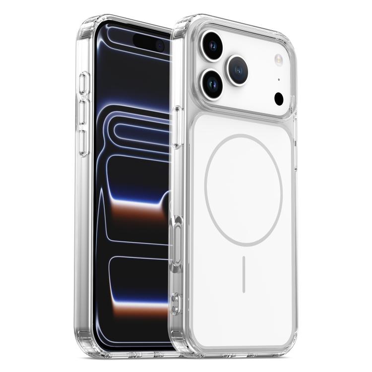 For iPhone 17 Pro Color Shield PC Hybrid TPU Magnetic Phone Case(Transparent)