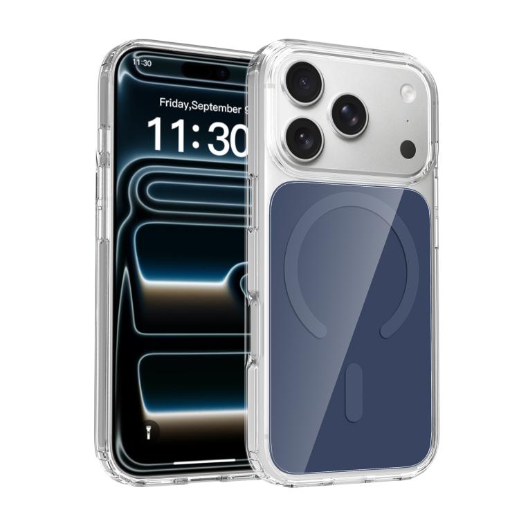 For iPhone 17 Pro Colorful Hard PC Hybrid Soft TPU Magnetic Phone Case(Blue)