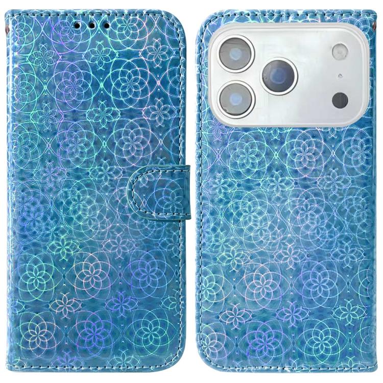 For iPhone 17 Pro Colorful Magnetic Buckle Leather Phone Case(Blue)