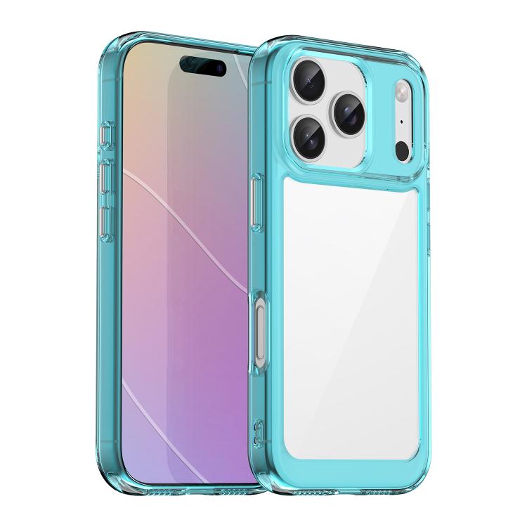 For iPhone 17 Pro Colorful Series Acrylic + TPU Phone Case(Transparent Blue)