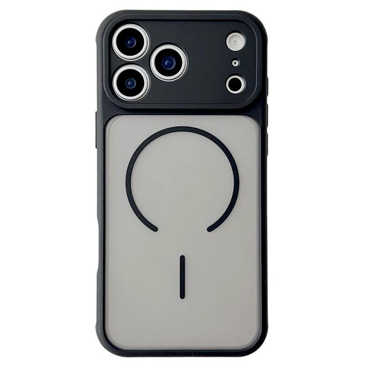 For iPhone 17 Pro Cooling Skin Feel Magnetic Phone Case(Black+Translucent Black)