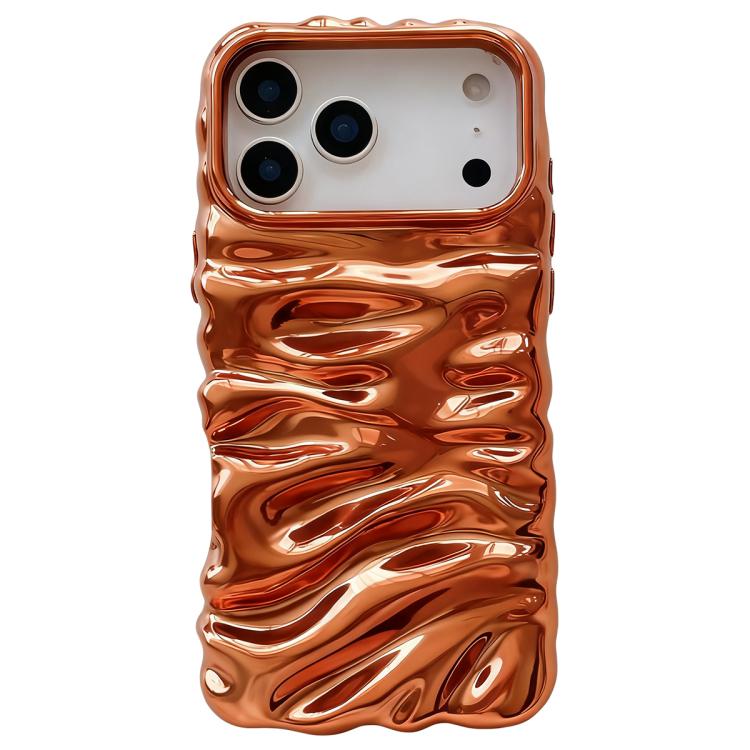 For iPhone 17 Pro Cream Texture Electroplating TPU Full Coverage Phone Case(Orange)