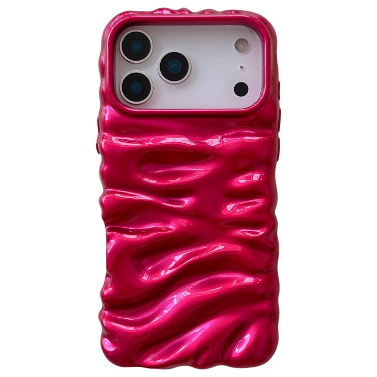 For iPhone 17 Pro Cream Texture Electroplating TPU Full Coverage Phone Case(Rose Red)