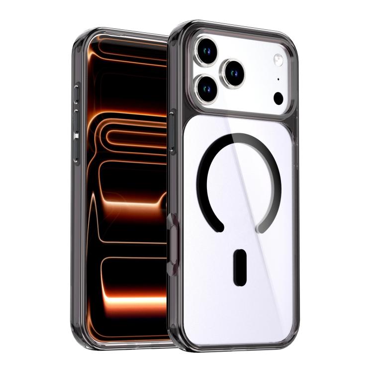 For iPhone 17 Pro Crystal Colorful Magnetic Phone Case(Black)