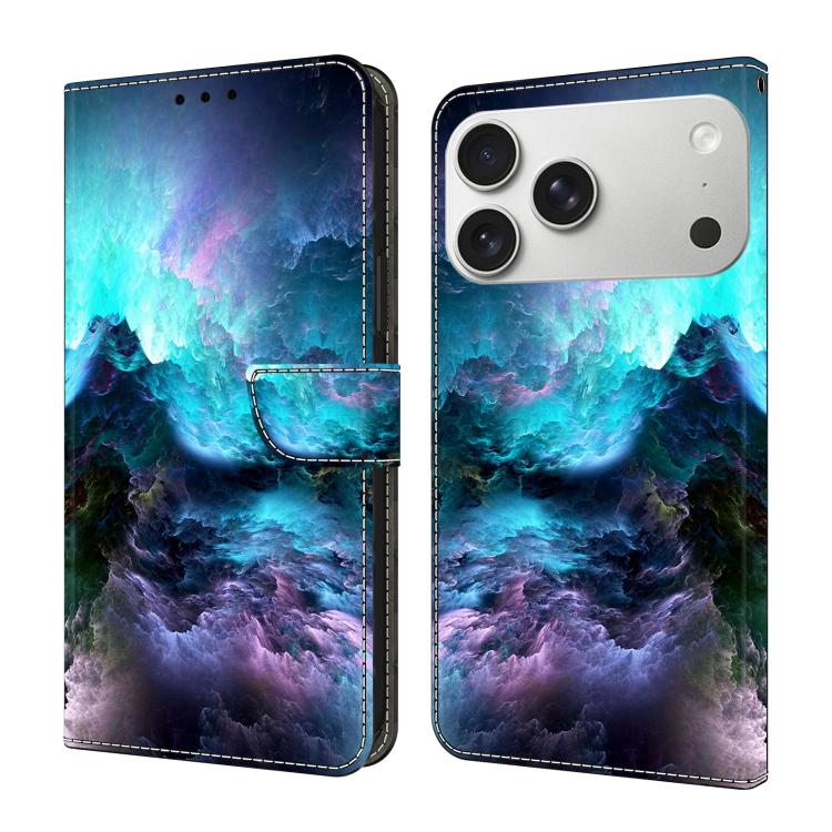 For iPhone 17 Pro Crystal-Like Painted Vegan Leather Phone Case(Dazzling Colors)