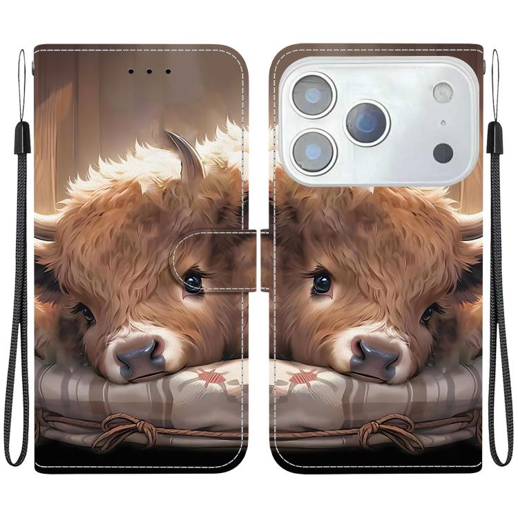 For iPhone 17 Pro Crystal Texture Colored Drawing Leather Phone Case(Calf)