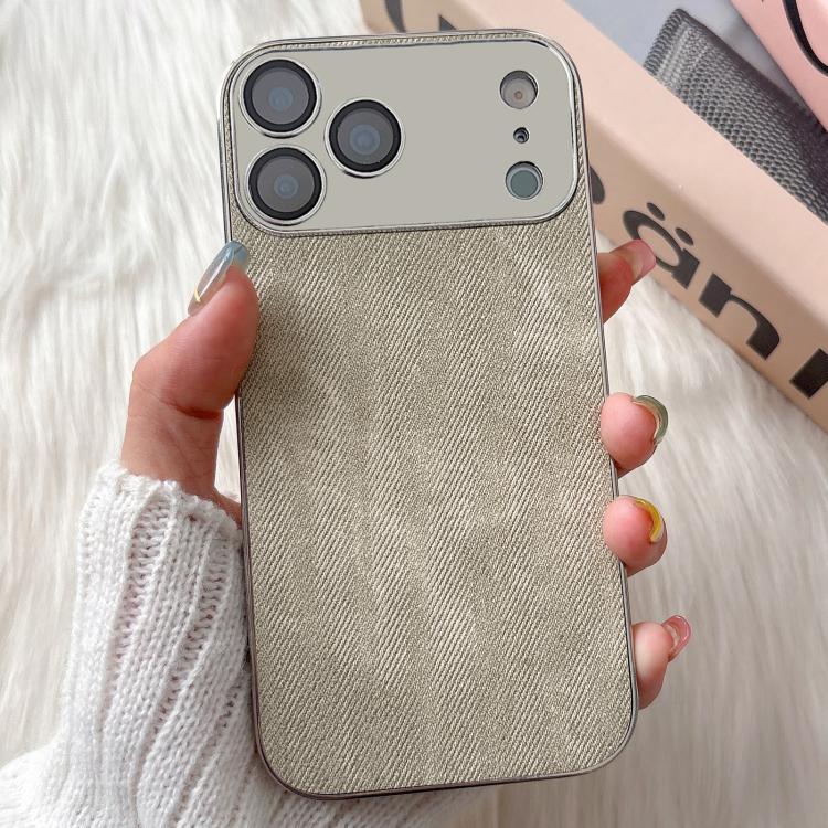 For iPhone 17 Pro Denim Pattern TPU Shockproof Phone Case(Titanium Gray Fabric)