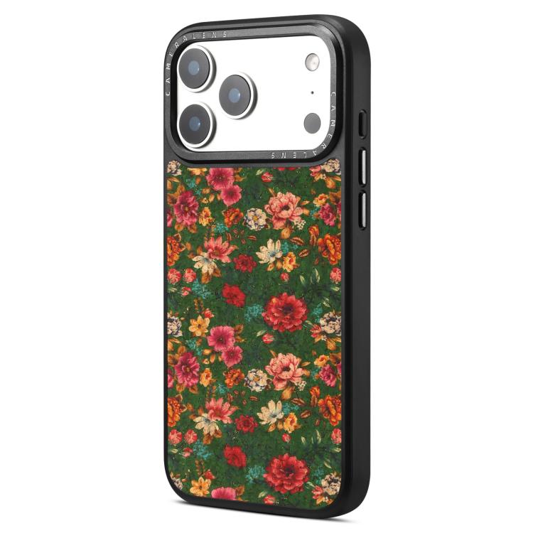 For iPhone 17 Pro Denior Peony Series Magnetic Phone Case(Green)
