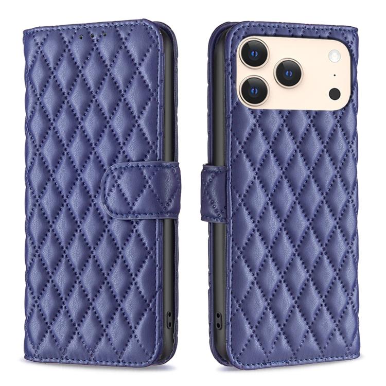 For iPhone 17 Pro Diamond Lattice Wallet Flip Leather Phone Case(Blue)