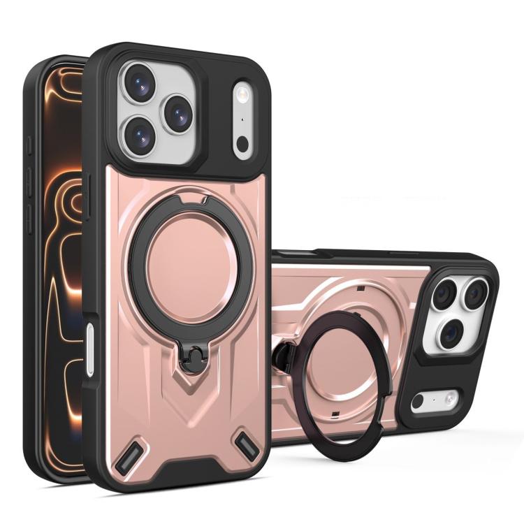 For iPhone 17 Pro Dijia Rotating Bracket Magnetic Phone Case(Rose Gold)