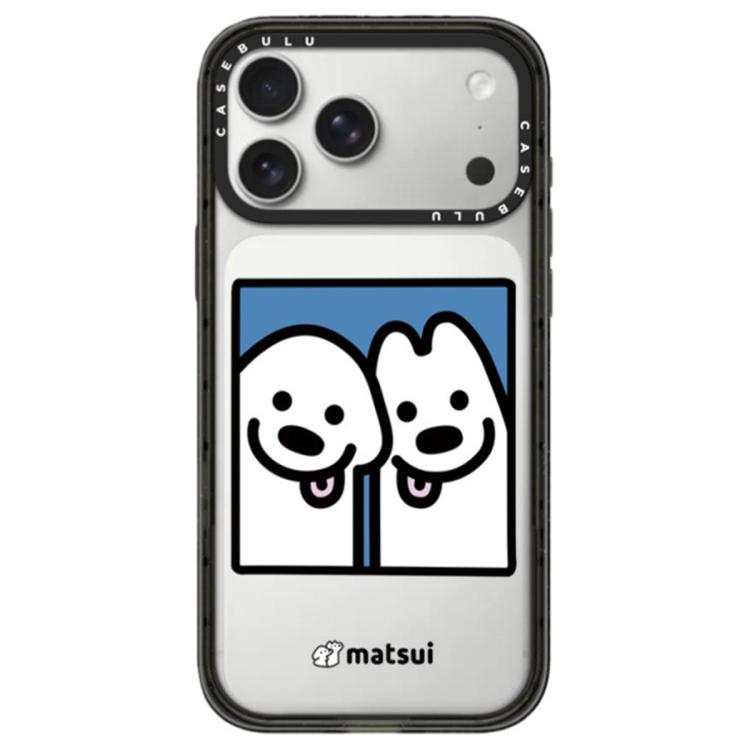 For iPhone 17 Pro Dogs Series Pattern Camera Control Button Transparent Acrylic Phone Case(Photo: Two Puppys)