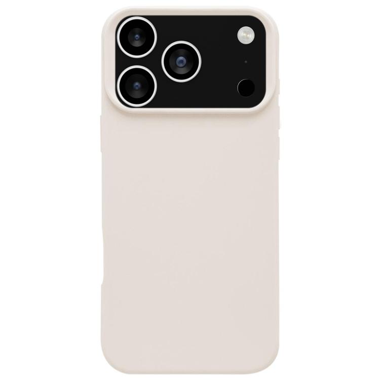 For iPhone 17 Pro Dopamine Simple Imitation Liquid Silicone Phone Case(Cheese White)