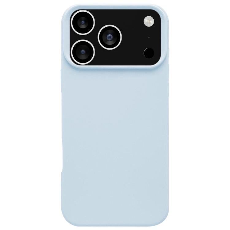 For iPhone 17 Pro Dopamine Simple Imitation Liquid Silicone Phone Case(Cream Blue)