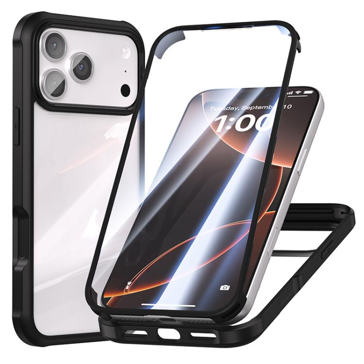 For iPhone 17 Pro Double-sided Plastic Glass Phone Protective Case(Black)