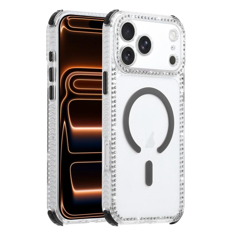 For iPhone 17 Pro Dream Diamond 2 in 1 Shockproof Magnetic Phone Case(Black)